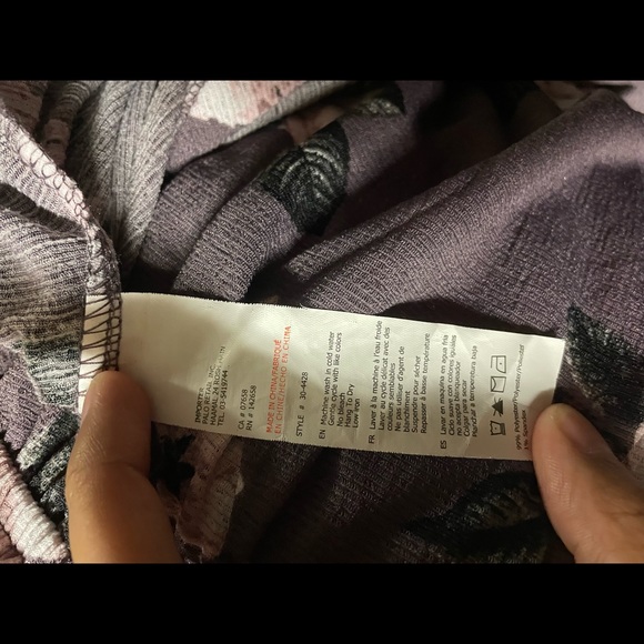 Streetwear Society Floral V-Neck Self-Tie Wrap Dress - Plum/L $10 NWOT - Picture 7 of 7